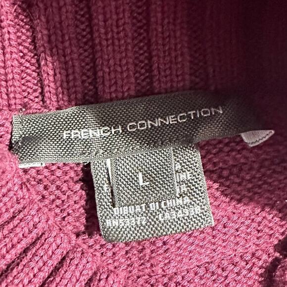 French Connection Mozart Ribbed High Neck Sweater Purple Women's Large NWOT - Picture 5 of 6